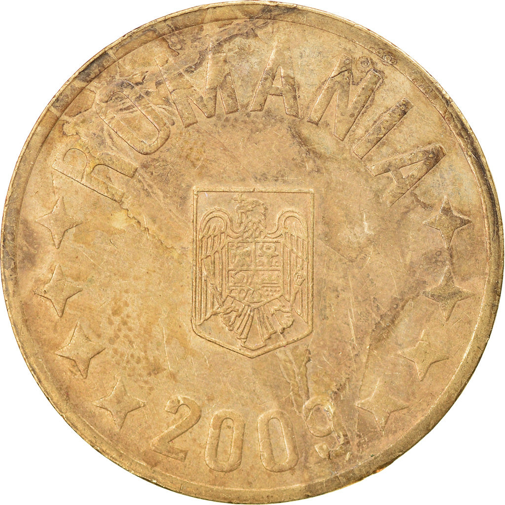 Moneda, Rumanía, 50 Bani, 2009, Bucharest, MBC, Níquel - latón, KM:192