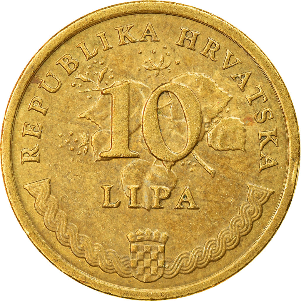 Coin, Croatia, 10 Lipa, 2012, EF(40-45), Brass plated steel, KM:16