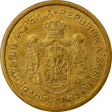 Moneta, Serbia, Dinar, 2011, AU(55-58), Miedź platerowana stalą, KM:48