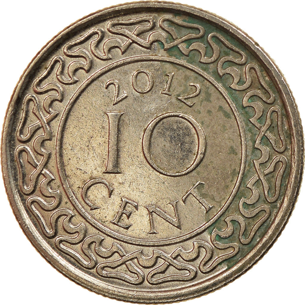 Monnaie, Surinam, 10 Cents, 2012, TTB, Nickel plated steel, KM:13a