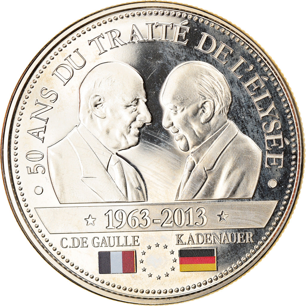 France, Medal, 50 Ans du Traité de l'Elysée, De Gaulle-Adenauer, Politics