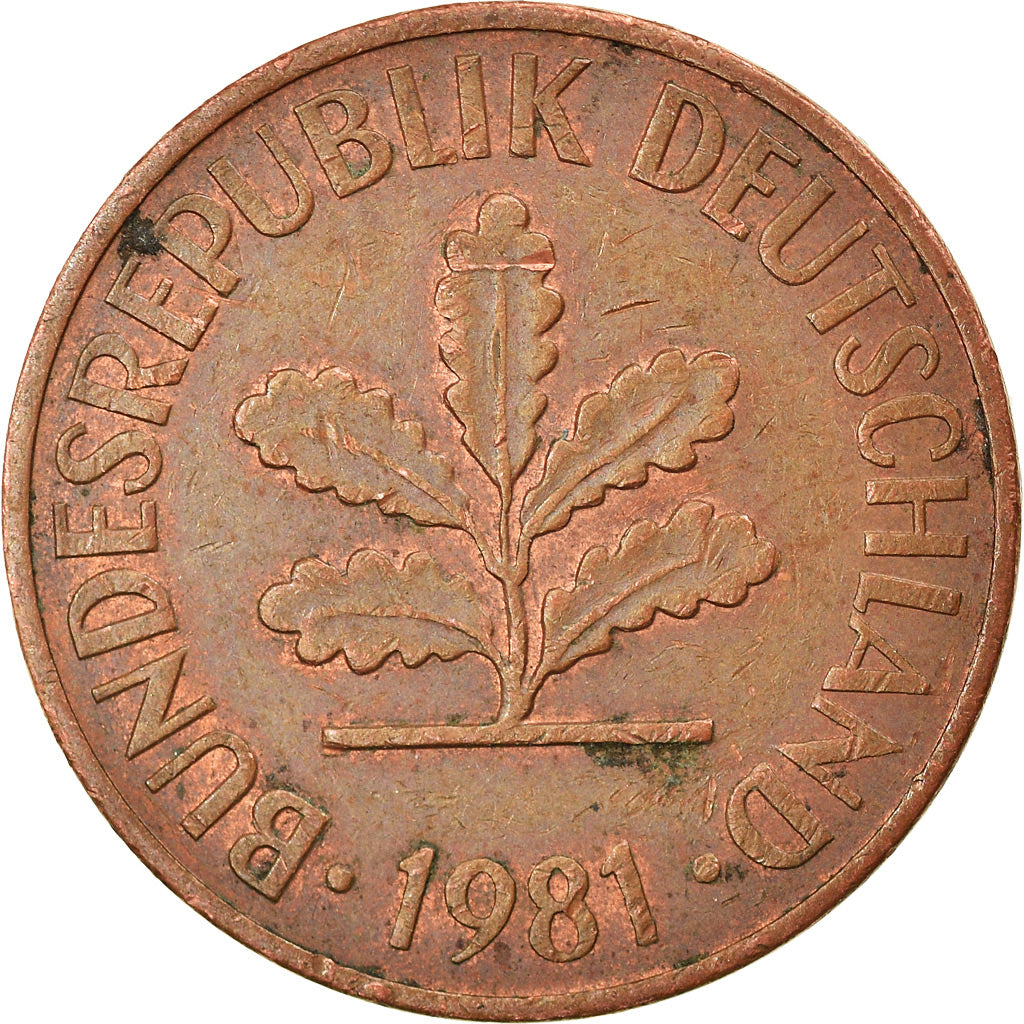 Moneta, GERMANIA - REPUBBLICA FEDERALE, 2 Pfennig, 1981, Stuttgart, BB, Acciaio