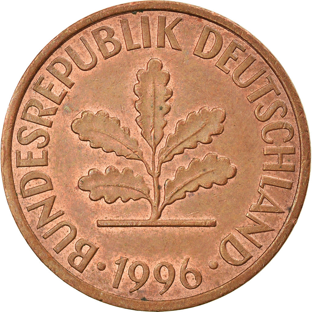 Monnaie, République fédérale allemande, 2 Pfennig, 1996, Hambourg, TTB