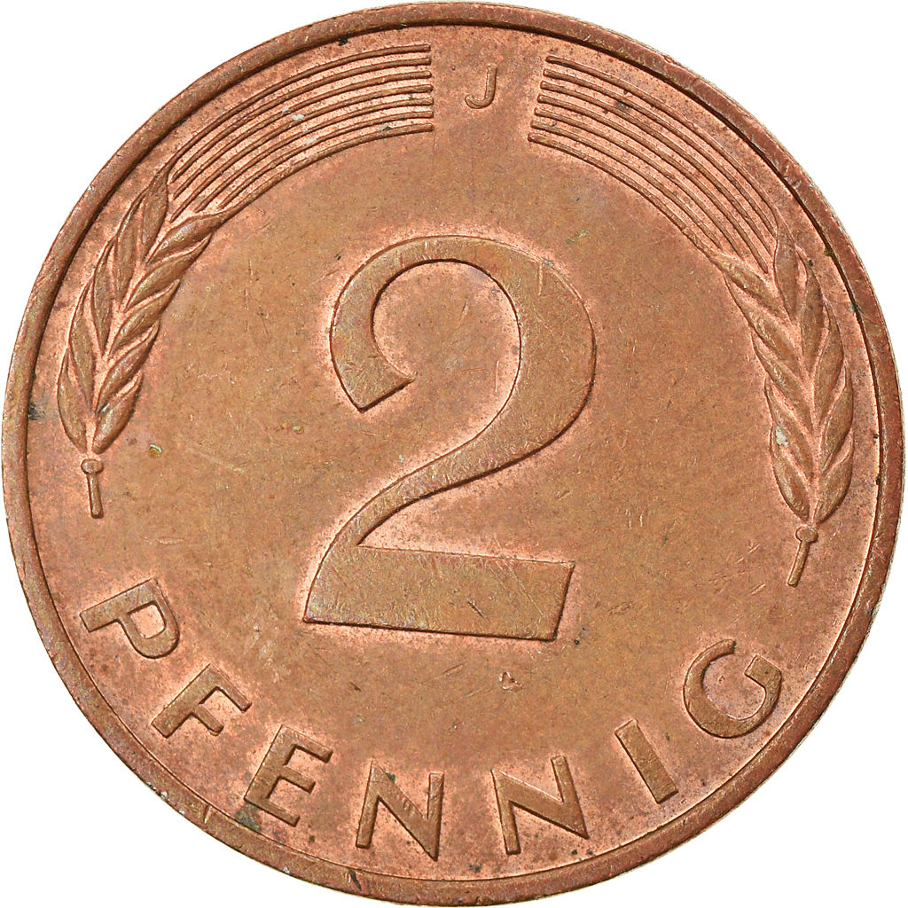 Monnaie, République fédérale allemande, 2 Pfennig, 1996, Hambourg, TTB