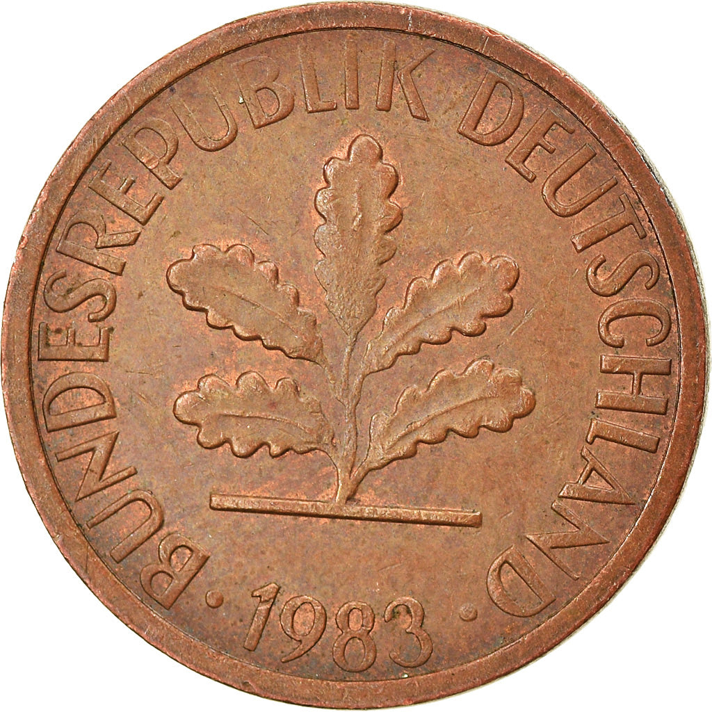 Munten, Federale Duitse Republiek, Pfennig, 1983, Hambourg, ZF, Copper Plated