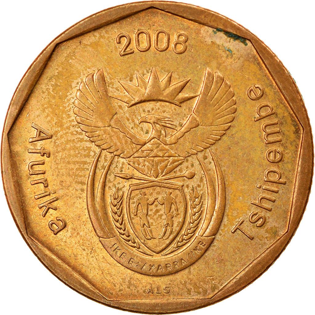 Moneta, Południowa Afryka, 50 Cents, 2008, Pretoria, EF(40-45), Brąz