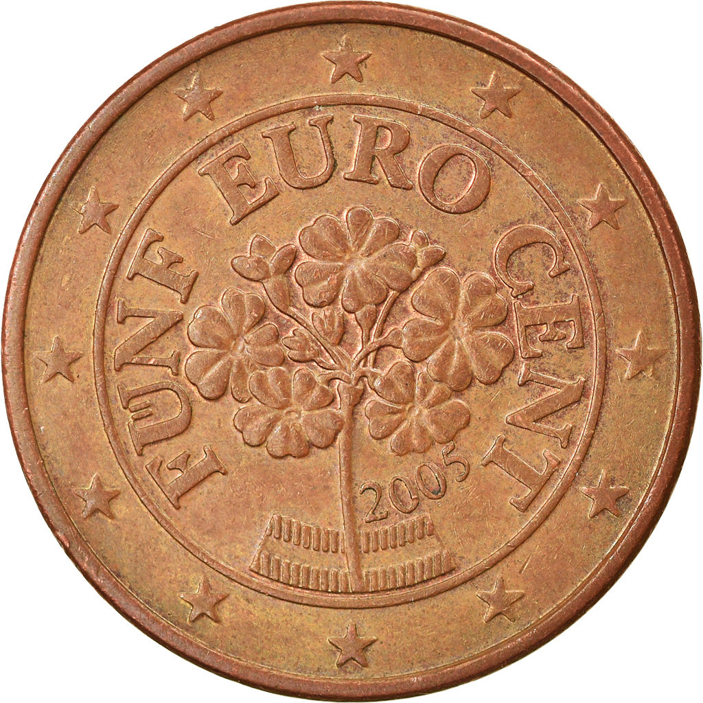 Oostenrijk, 5 Euro Cent, 2005, Vienna, ZF, Copper Plated Steel, KM:3084