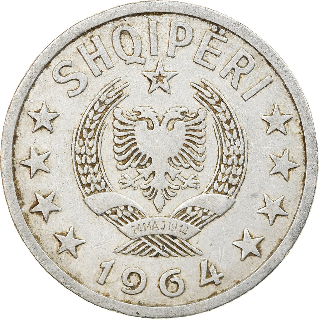 Moeda, Albânia, 20 Qindarka, 1964, VF(30-35), Alumínio, KM:41
