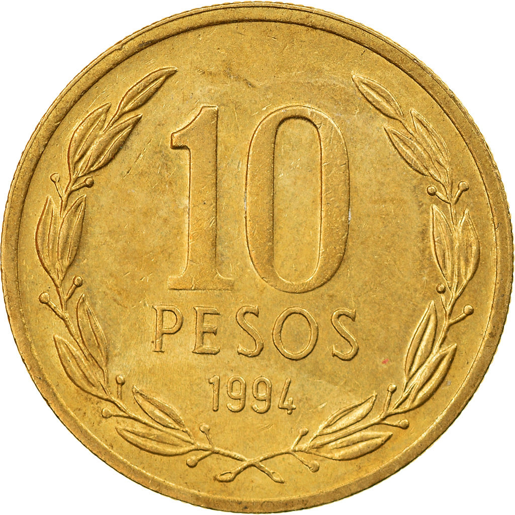 Monnaie, Chile, 10 Pesos, 1994, Santiago, SUP, Aluminum-Bronze, KM:228.2