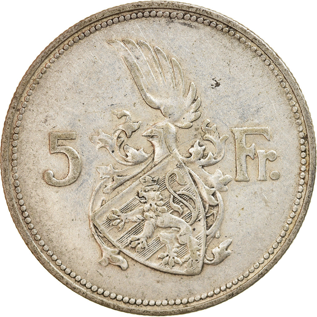 Moneta, Lussemburgo, Charlotte, 5 Francs, 1929, BB, Argento, KM:38