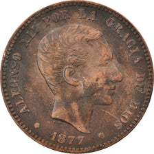 Münze, Spanien, Alfonso XII, 10 Centimos, 1877, SS, Bronze, KM:675
