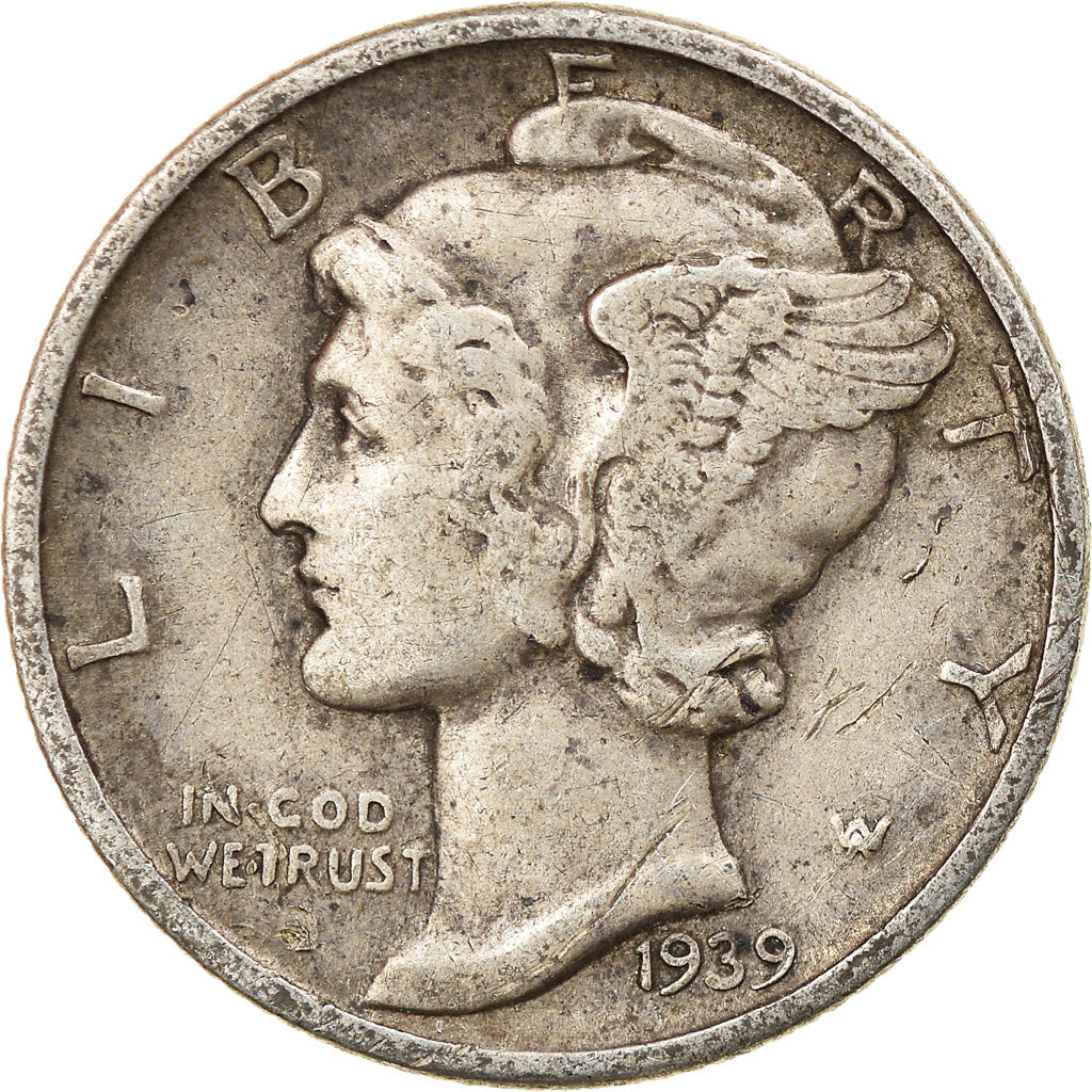 Moneta, Stati Uniti, Mercury Dime, Dime, 1939, U.S. Mint, Philadelphia, BB
