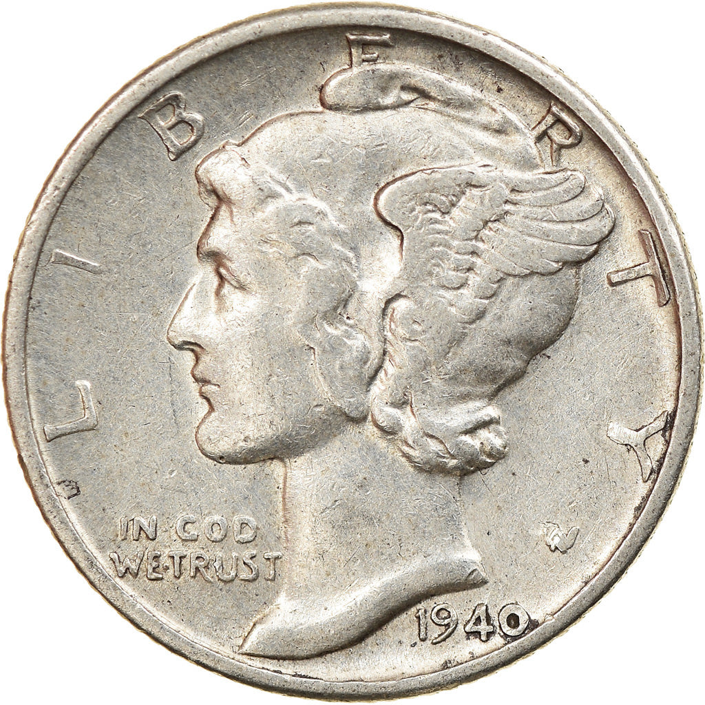 Moneta, Stati Uniti, Mercury Dime, Dime, 1940, U.S. Mint, Denver, BB, Argento
