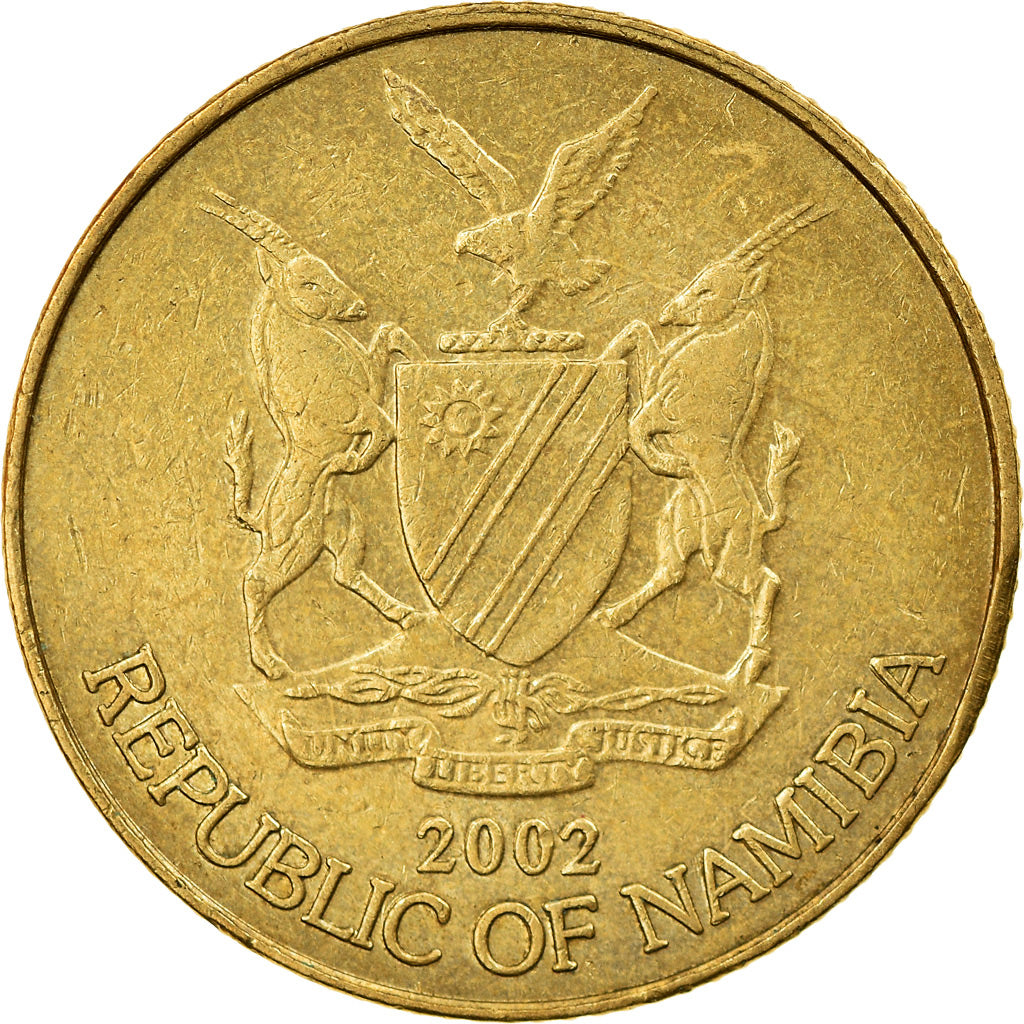 Moneda, Namibia, Dollar, 2002, MBC, Latón, KM:4
