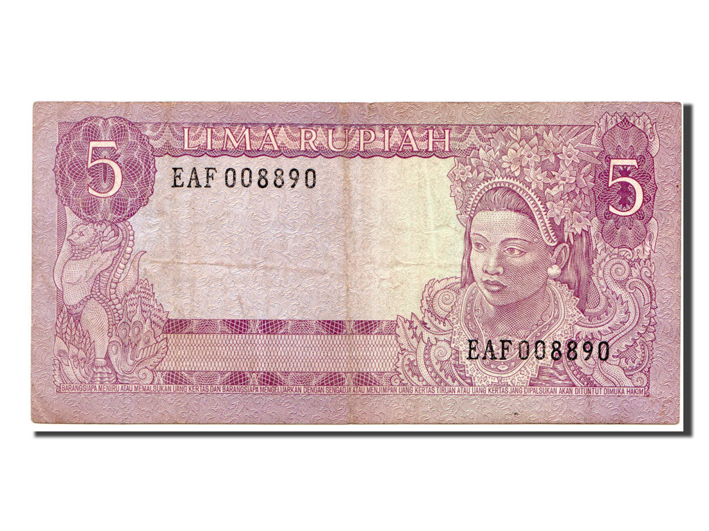 Indonesia, 5 Rupiah, 1960, KM #82a, EF(40-45), EAF.008890