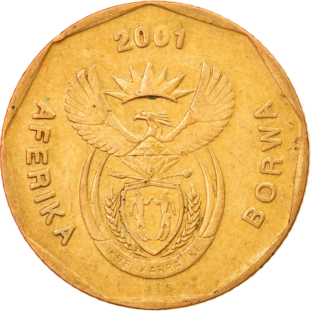 Münze, Südafrika, 20 Cents, 2001, Pretoria, SS, Bronze Plated Steel, KM:225