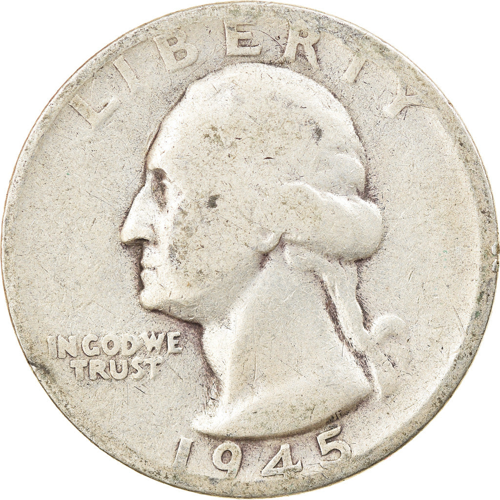 Moneta, USA, Washington Quarter, Quarter, 1945, U.S. Mint, San Francisco