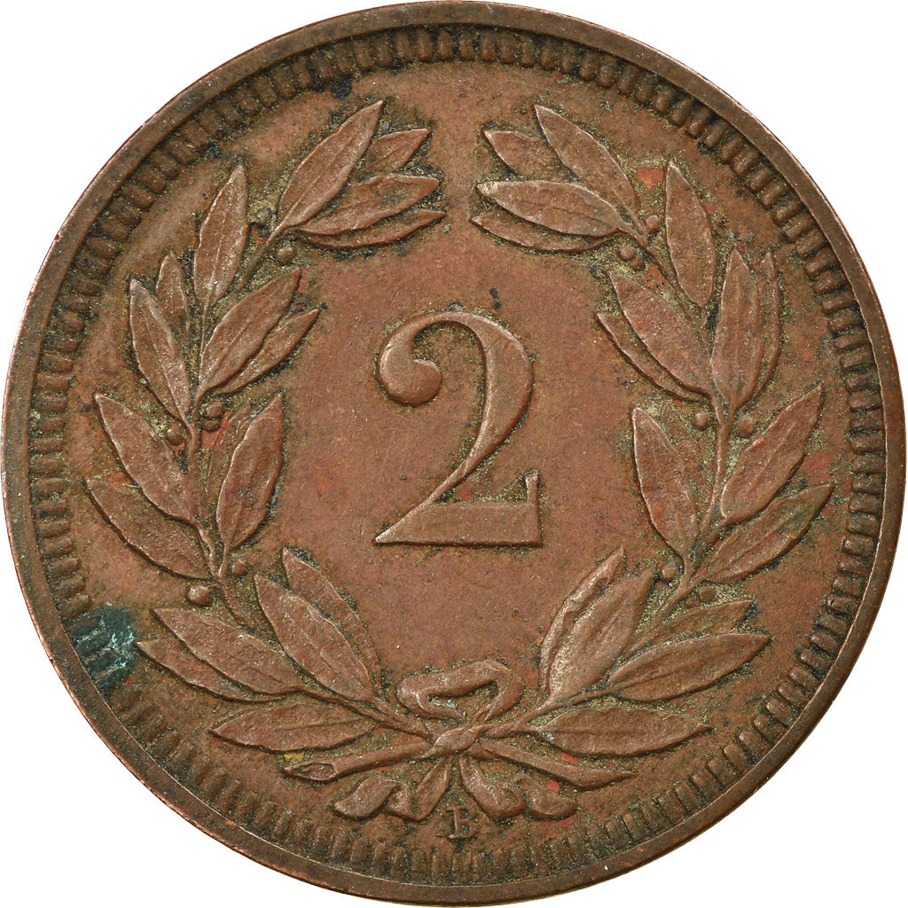 Coin, Switzerland, 2 Rappen, 1900, Bern, EF(40-45), Bronze, KM:4.2