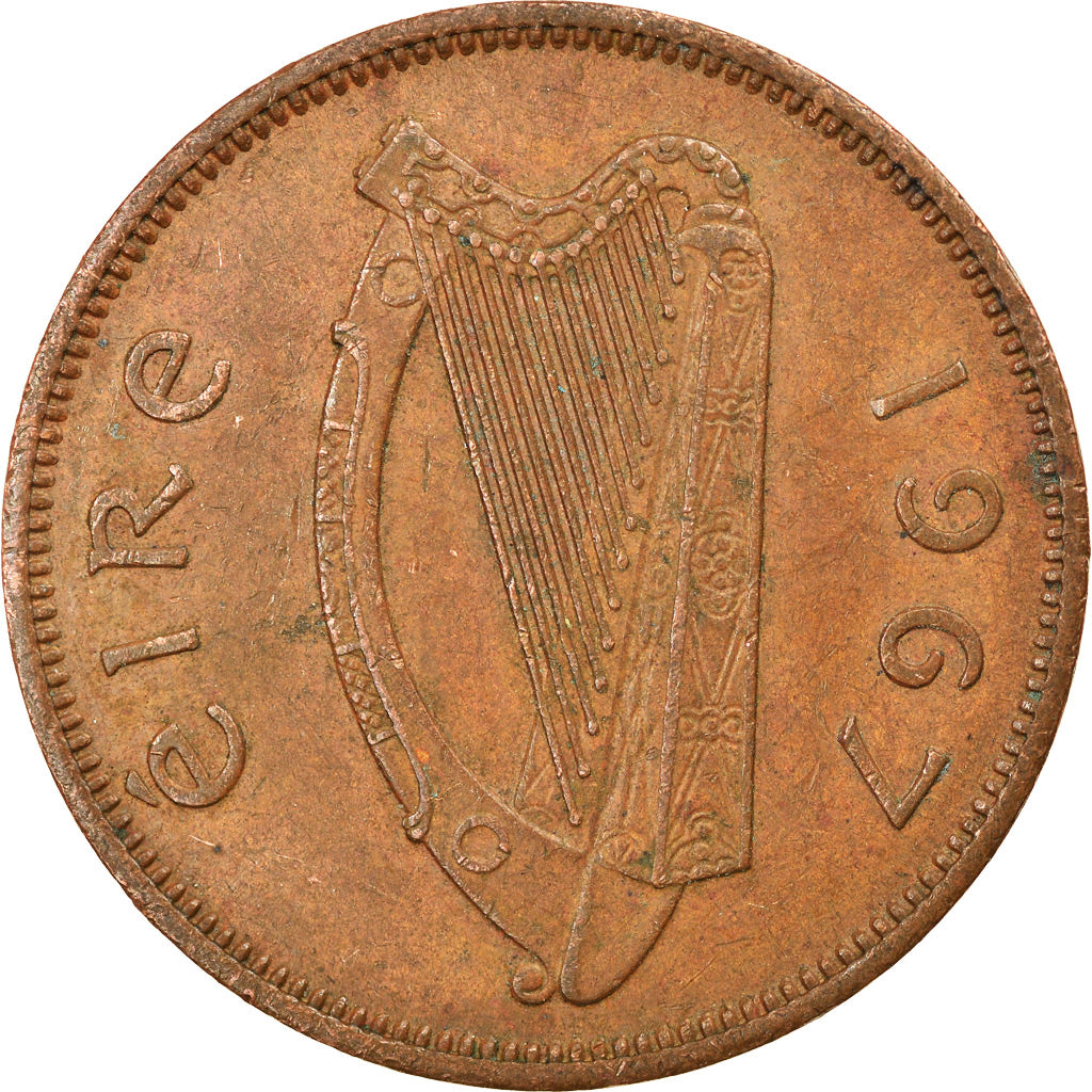 Moeda, REPÚBLICA DA IRLANDA, 1/2 Penny, 1967, EF(40-45), Bronze, KM:10