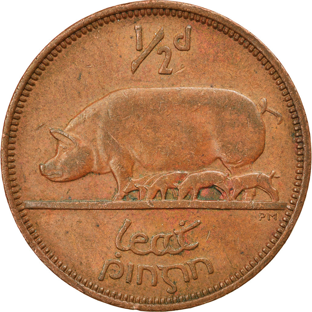 Moeda, REPÚBLICA DA IRLANDA, 1/2 Penny, 1967, EF(40-45), Bronze, KM:10