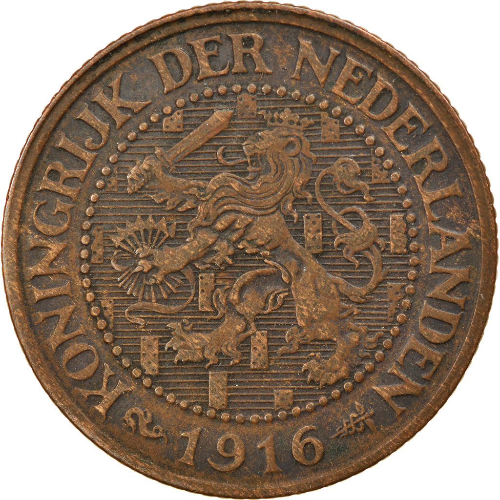Coin, Netherlands, Wilhelmina I, 2-1/2 Cent, 1916, EF(40-45), Bronze, KM:150