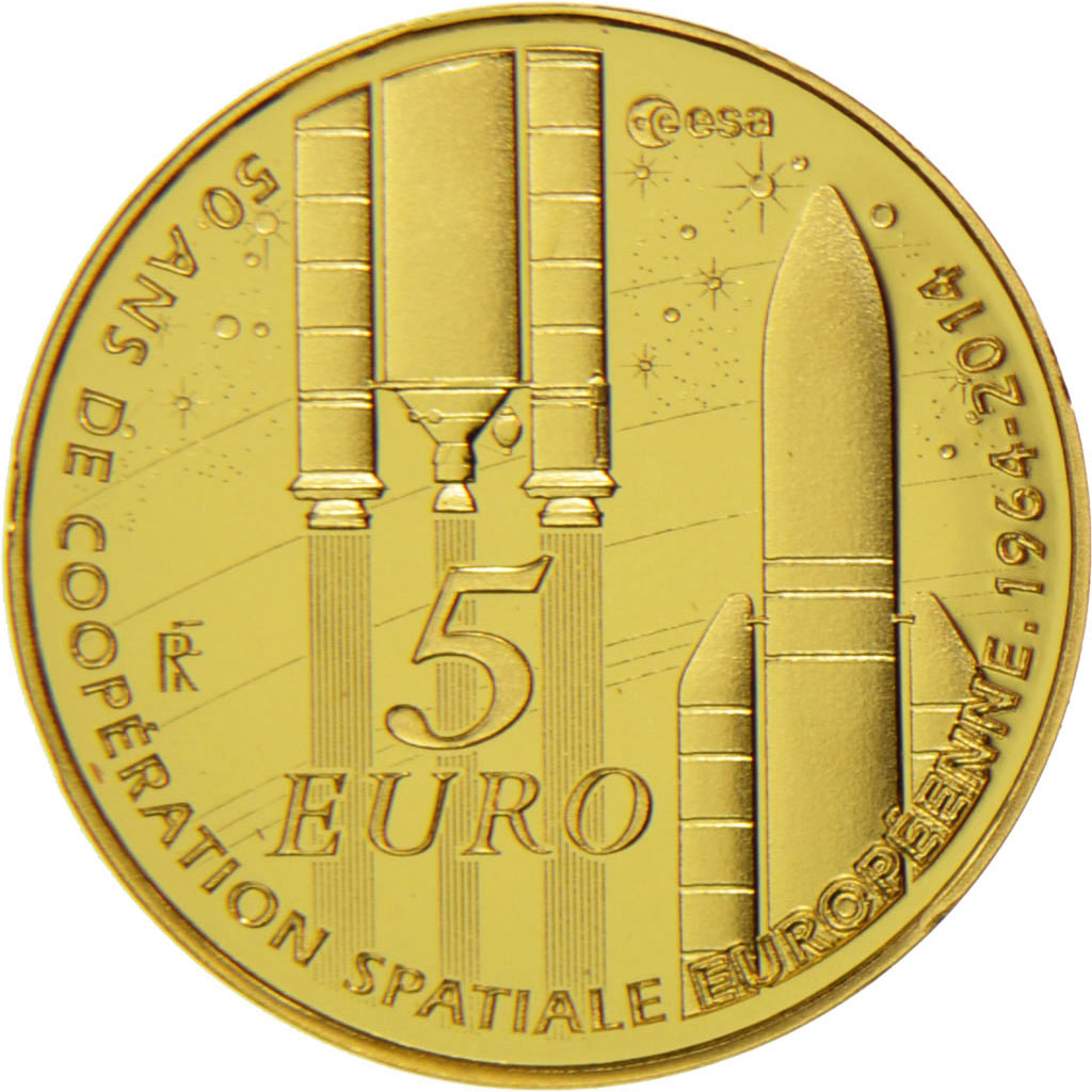 Coin, France, 5 Euros, 2014, MS(65-70), Gold