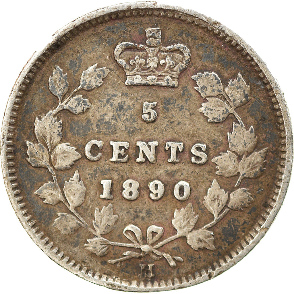 Münze, Kanada, Victoria, 5 Cents, 1890, S+, Silber, KM:2