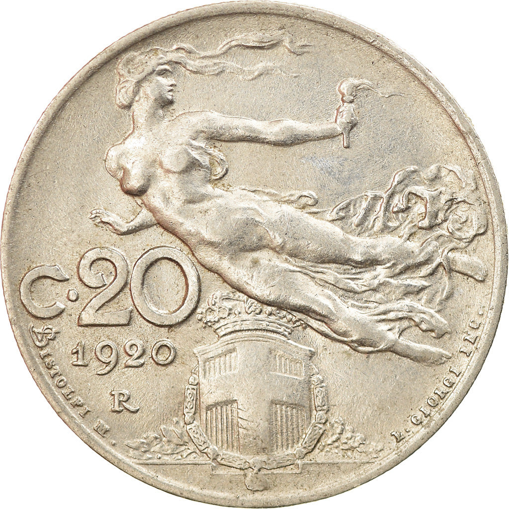 Monnaie, Italie, Vittorio Emanuele III, 20 Centesimi, 1920, Rome, SUP, Nickel