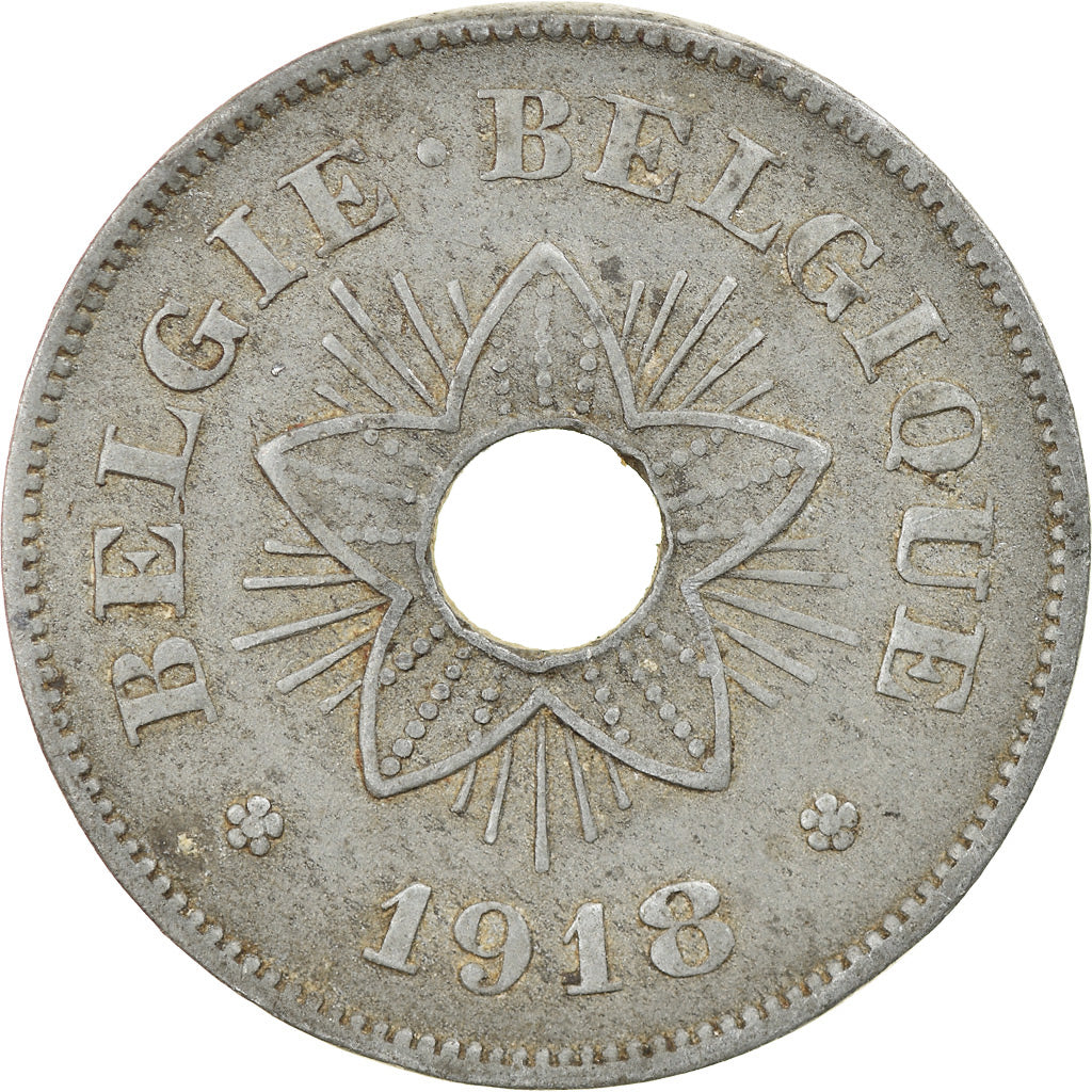 Moneta, Belgio, 50 Centimes, 1918, BB, Zinco, KM:83