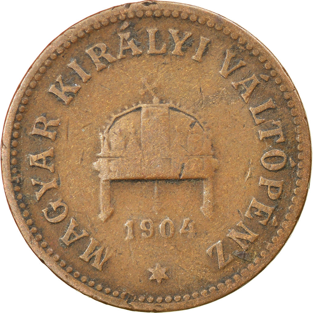 Moneta, Węgry, Franz Joseph I, 2 Filler, 1904, Kormoczbanya, VF(30-35), Bronze