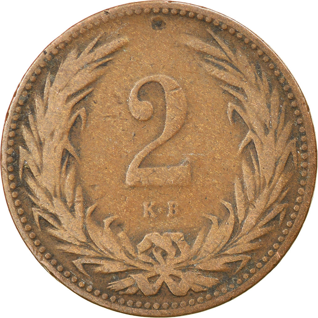 Moneta, Węgry, Franz Joseph I, 2 Filler, 1904, Kormoczbanya, VF(30-35), Bronze