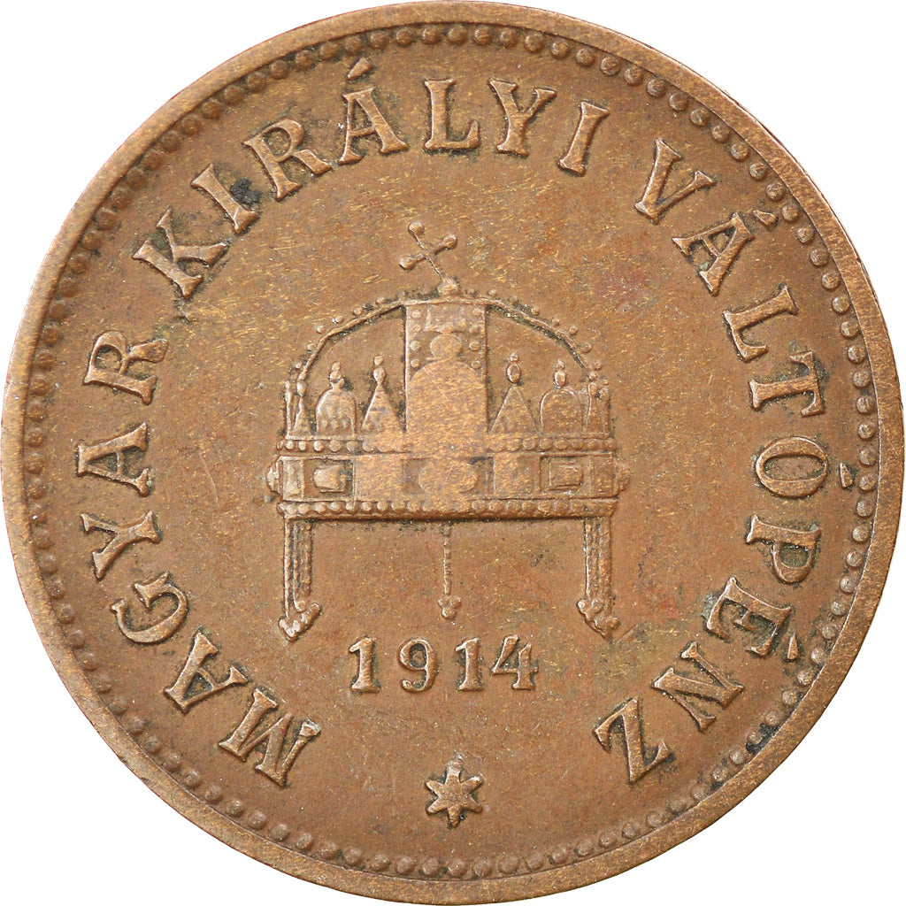Münze, Ungarn, Franz Joseph I, 2 Filler, 1914, Kormoczbanya, SS, Bronze, KM:481