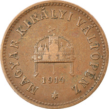 Münze, Ungarn, Franz Joseph I, 2 Filler, 1914, Kormoczbanya, SS, Bronze, KM:481