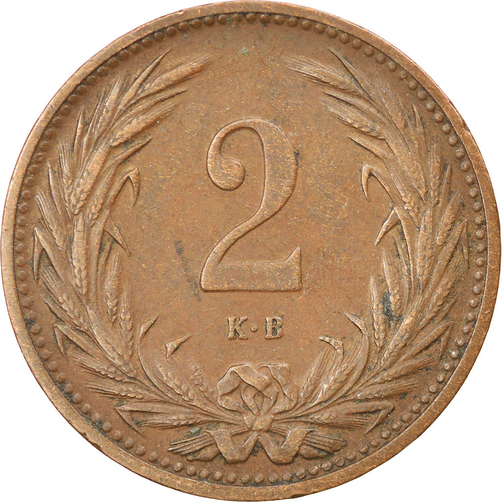 Münze, Ungarn, Franz Joseph I, 2 Filler, 1914, Kormoczbanya, SS, Bronze, KM:481