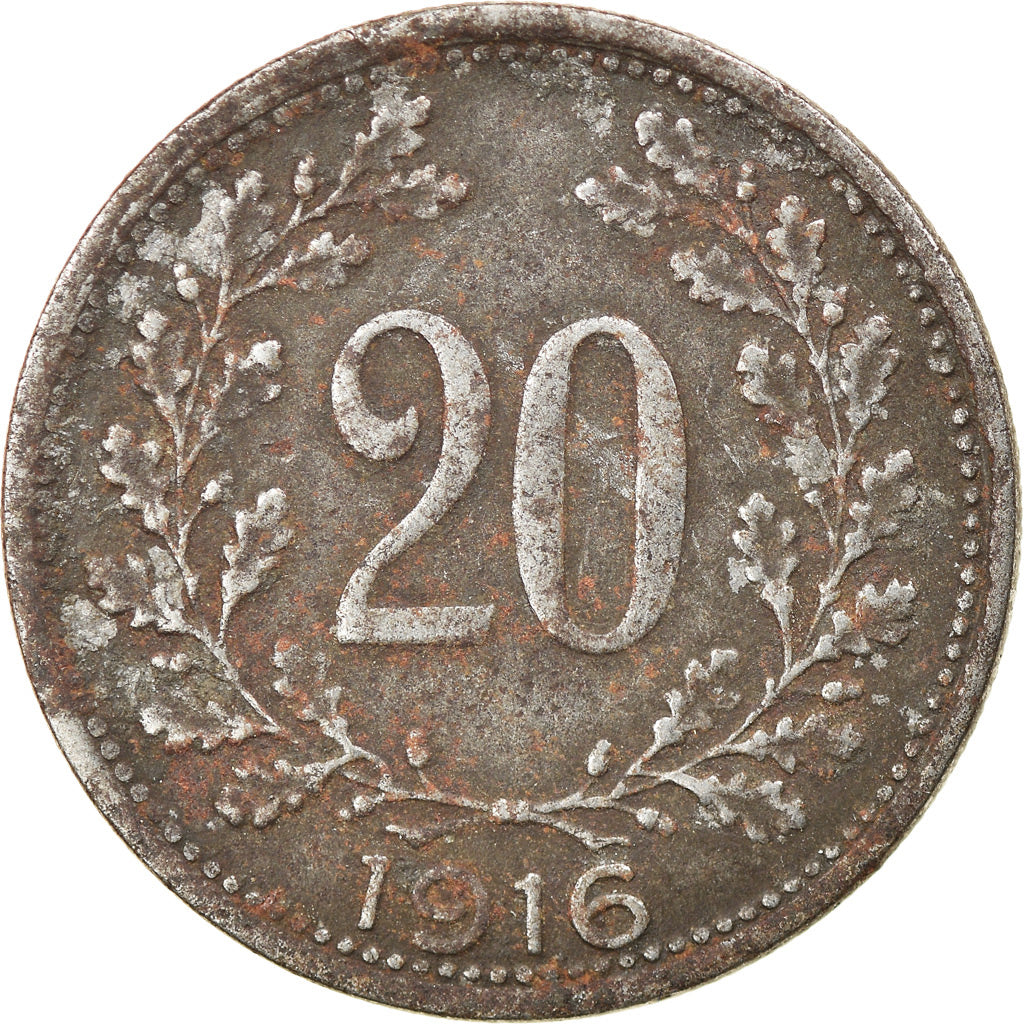 Coin, Austria, Karl I, 20 Heller, 1916, VF(30-35), Iron, KM:2826