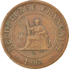 Moneta, INDOCINA FRANCESE, Cent, 1885, Paris, BB, Bronzo, KM:1
