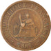 Monnaie, FRENCH INDO-CHINA, Cent, 1887, Paris, TB+, Bronze, KM:1