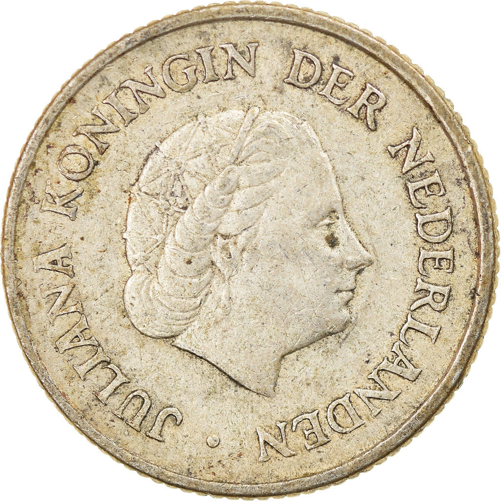 Monnaie, Netherlands Antilles, Juliana, 1/4 Gulden, 1967, TTB, Argent, KM:4