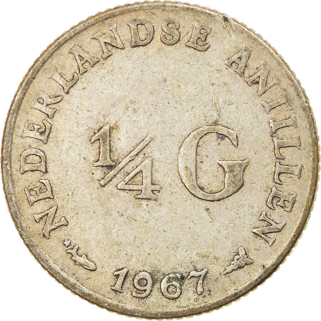 Monnaie, Netherlands Antilles, Juliana, 1/4 Gulden, 1967, TTB, Argent, KM:4