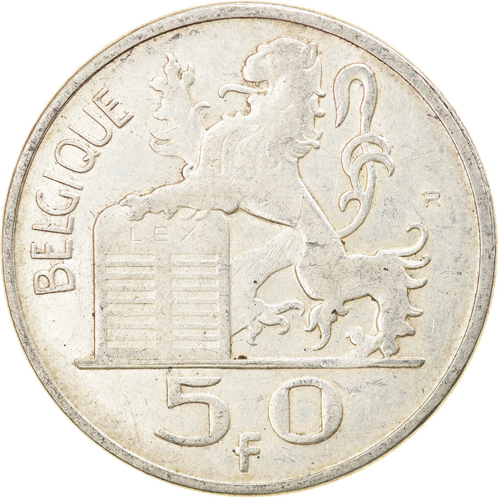 Monnaie, Belgique, 50 Francs, 50 Frank, 1951, TTB, Argent, KM:136.1