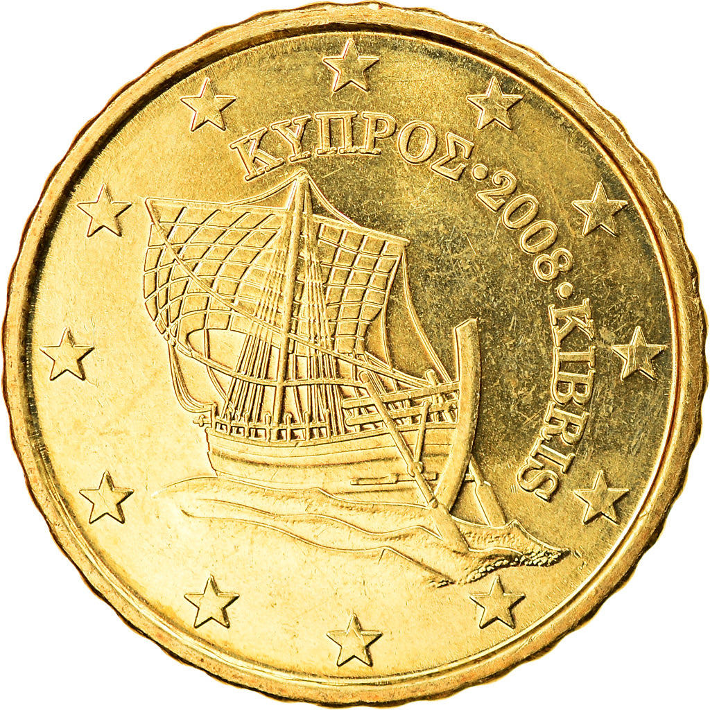 Zypern, 10 Euro Cent, 2008, VZ, Messing, KM:81