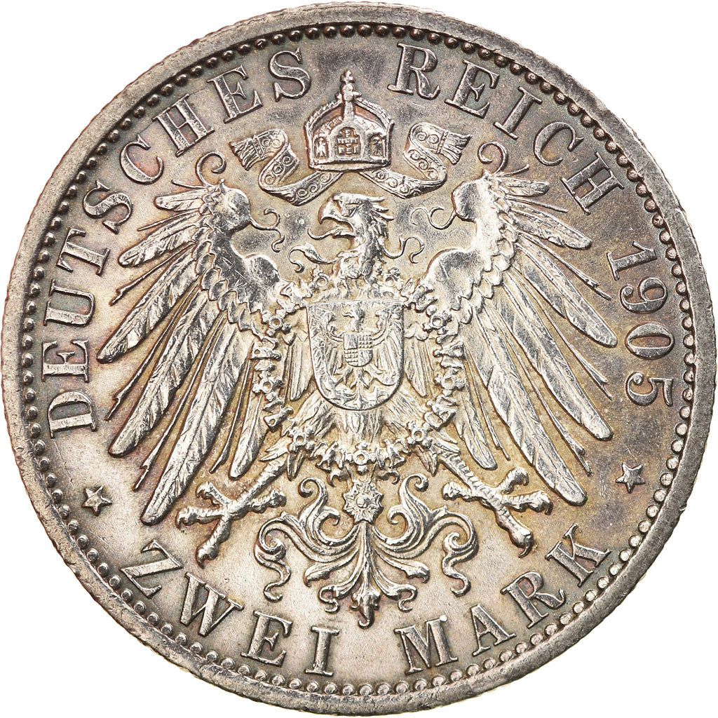 Münze, Deutsch Staaten, PRUSSIA, Wilhelm II, 2 Mark, 1905, Berlin, SS+, Silber
