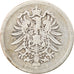 Monnaie, GERMANY - EMPIRE, Wilhelm I, Mark, 1875, Stuttgart, B+, Argent, KM:7