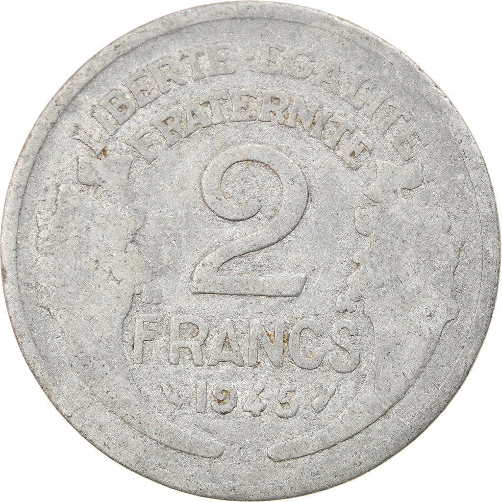 Moneta, Francja, Morlon, 2 Francs, 1945, Castelsarrasin, VG(8-10), Aluminium