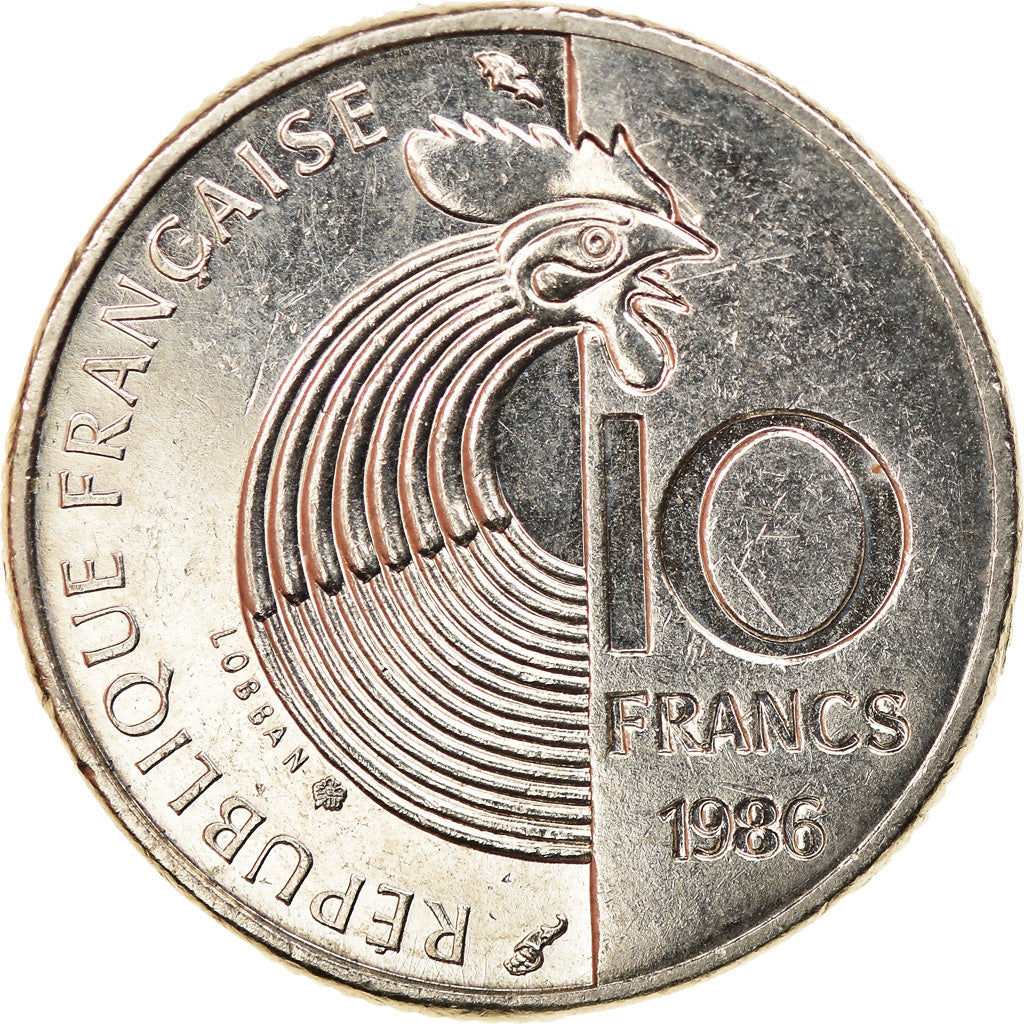 Coin, France, Schumann, 10 Francs, 1986, Paris, AU(55-58), Nickel, KM:958