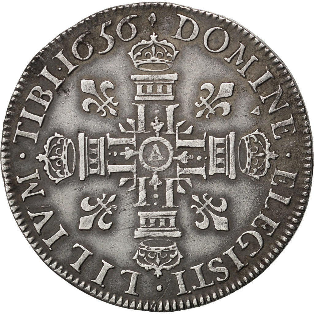 Monnaie, France, Louis XIV, 20 Sols, Lis d'Argent, 1656, Paris, TTB+, Gadoury167