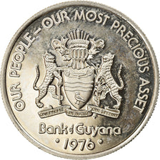 Coin, Guyana, 25 Cents, 1976, Franklin Mint, AU(55-58), Copper-nickel, KM:40