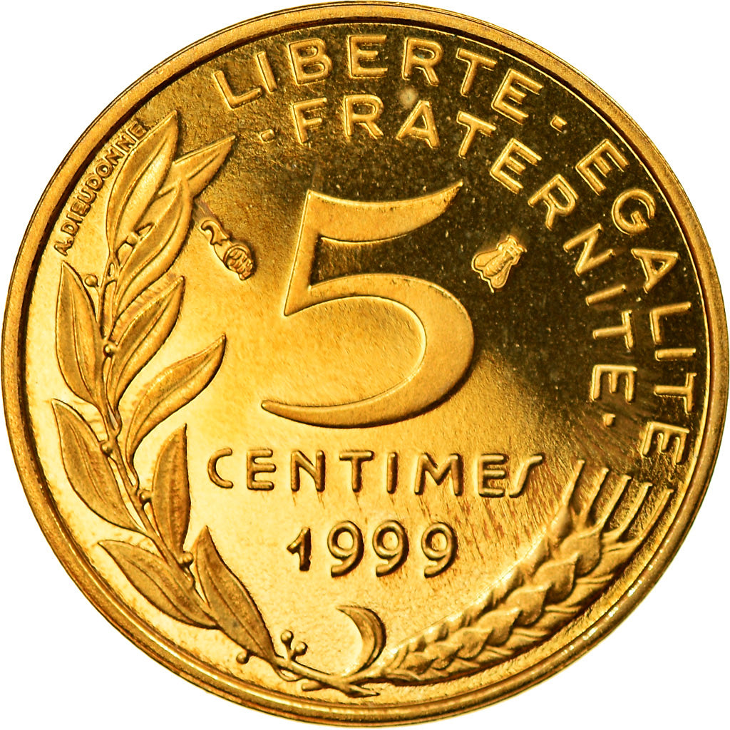 Coin, France, Marianne, 5 Centimes, 1999, Paris, Proof, MS(65-70)