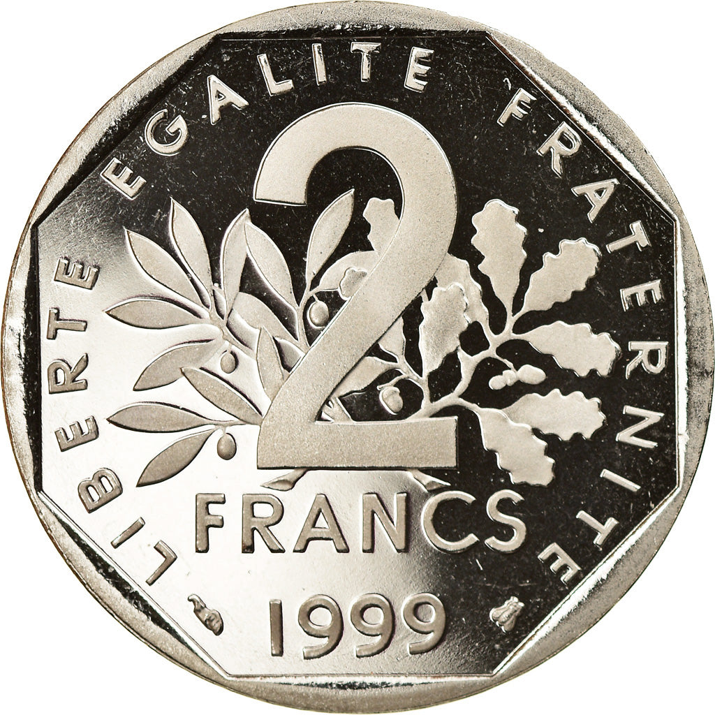 Coin, France, Semeuse, 2 Francs, 1999, Paris, Proof, MS(65-70), Nickel