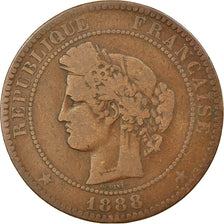 Monnaie, France, Cérès, 10 Centimes, 1888, Paris, TB, Bronze, Gadoury:265a